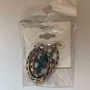 Icon Collection Turquoise Cross Earrings